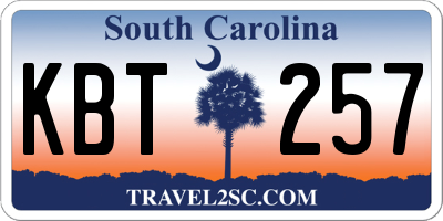SC license plate KBT257