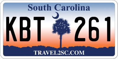 SC license plate KBT261