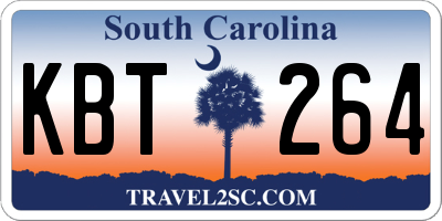 SC license plate KBT264