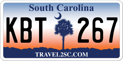 SC license plate KBT267