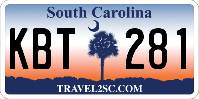 SC license plate KBT281
