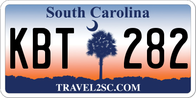 SC license plate KBT282