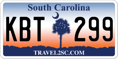 SC license plate KBT299