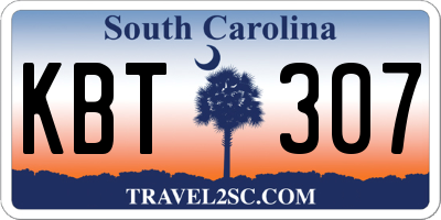 SC license plate KBT307