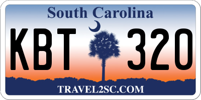 SC license plate KBT320