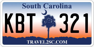 SC license plate KBT321