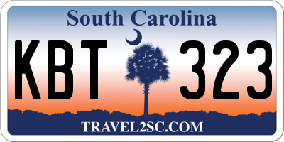 SC license plate KBT323