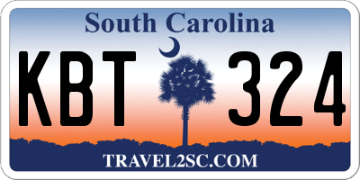SC license plate KBT324