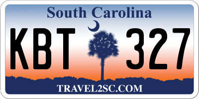 SC license plate KBT327