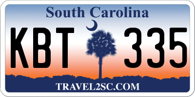 SC license plate KBT335