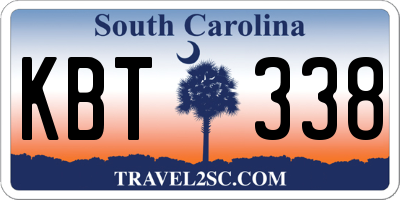 SC license plate KBT338