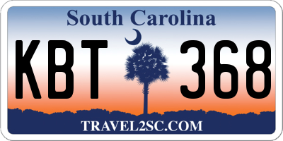 SC license plate KBT368