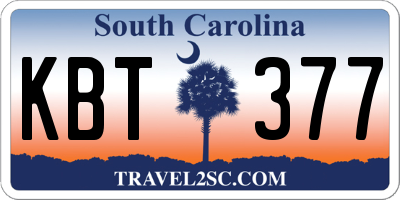 SC license plate KBT377