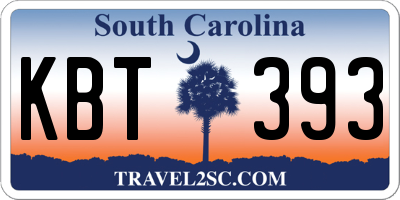SC license plate KBT393