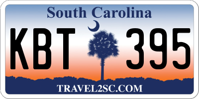 SC license plate KBT395