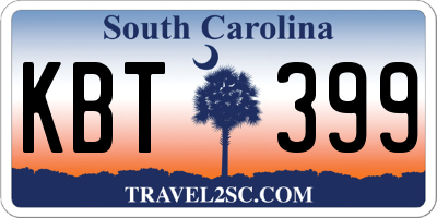 SC license plate KBT399