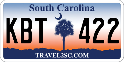 SC license plate KBT422