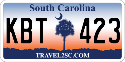 SC license plate KBT423
