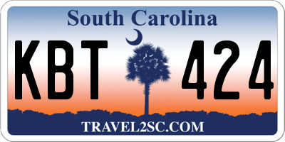 SC license plate KBT424