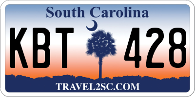 SC license plate KBT428