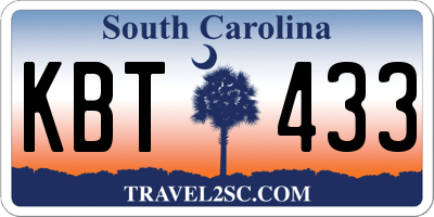 SC license plate KBT433
