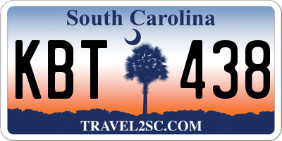 SC license plate KBT438