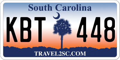 SC license plate KBT448