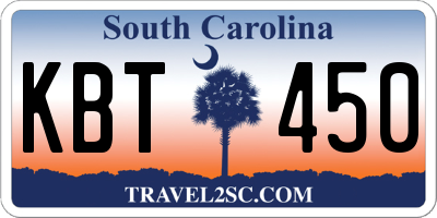 SC license plate KBT450