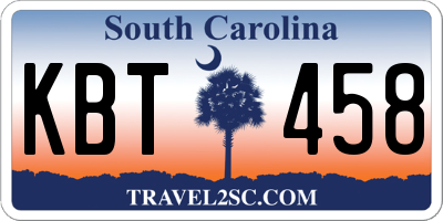 SC license plate KBT458
