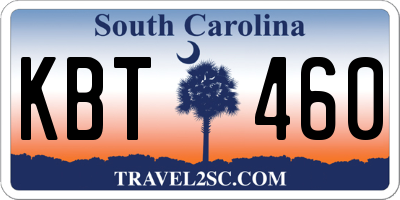 SC license plate KBT460