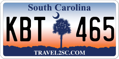 SC license plate KBT465
