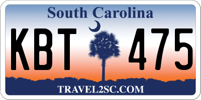 SC license plate KBT475