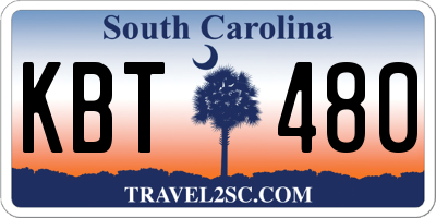 SC license plate KBT480