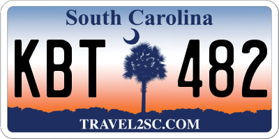 SC license plate KBT482