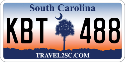 SC license plate KBT488