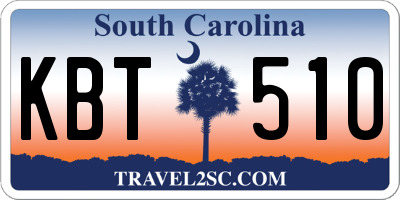SC license plate KBT510