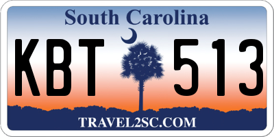 SC license plate KBT513