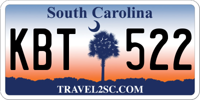 SC license plate KBT522