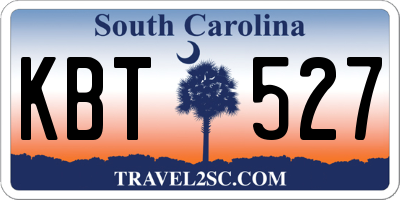 SC license plate KBT527