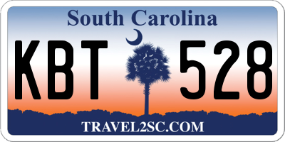 SC license plate KBT528