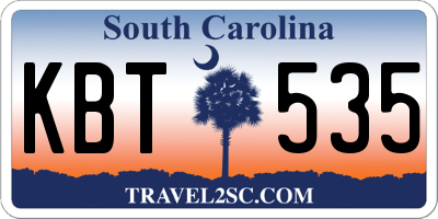 SC license plate KBT535
