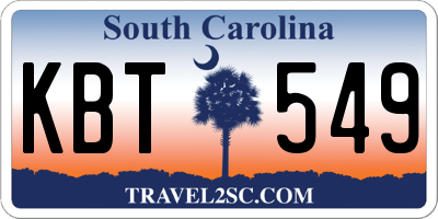 SC license plate KBT549