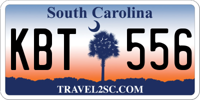 SC license plate KBT556