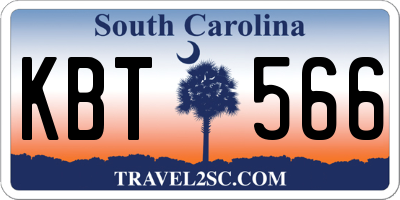 SC license plate KBT566