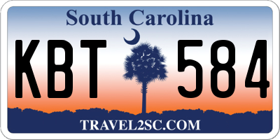 SC license plate KBT584