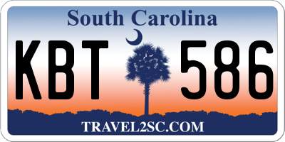 SC license plate KBT586
