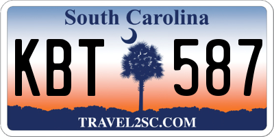 SC license plate KBT587