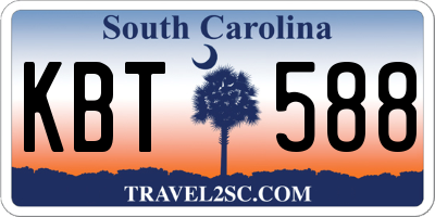 SC license plate KBT588