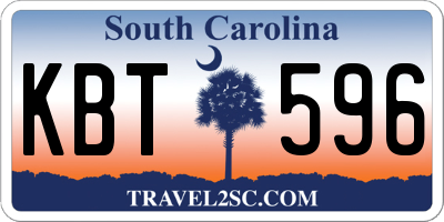 SC license plate KBT596