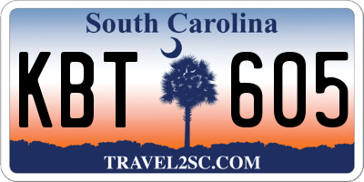 SC license plate KBT605